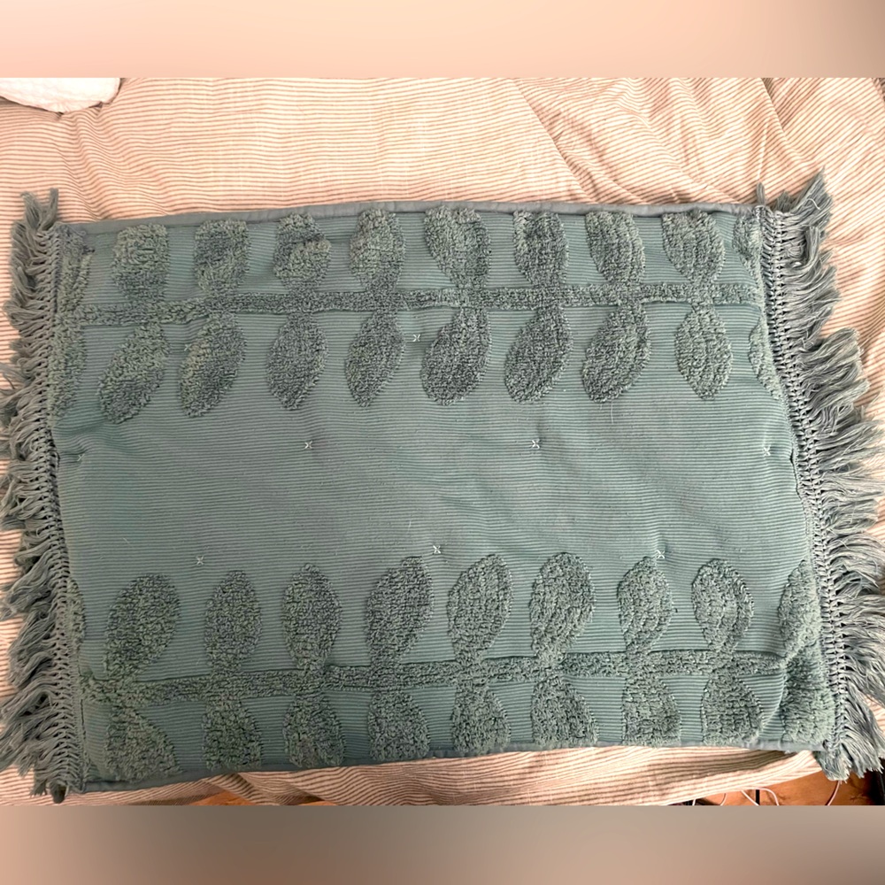 Chenille Sunset & Vine Quilt Sham Light Teal
